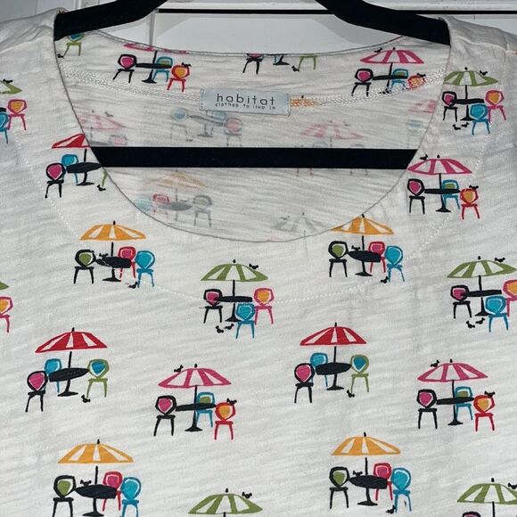 Habitat Clothes to Live In T-Shirt size M/no size tag Summer Cafe Novelty Print - Picture 4 of 8